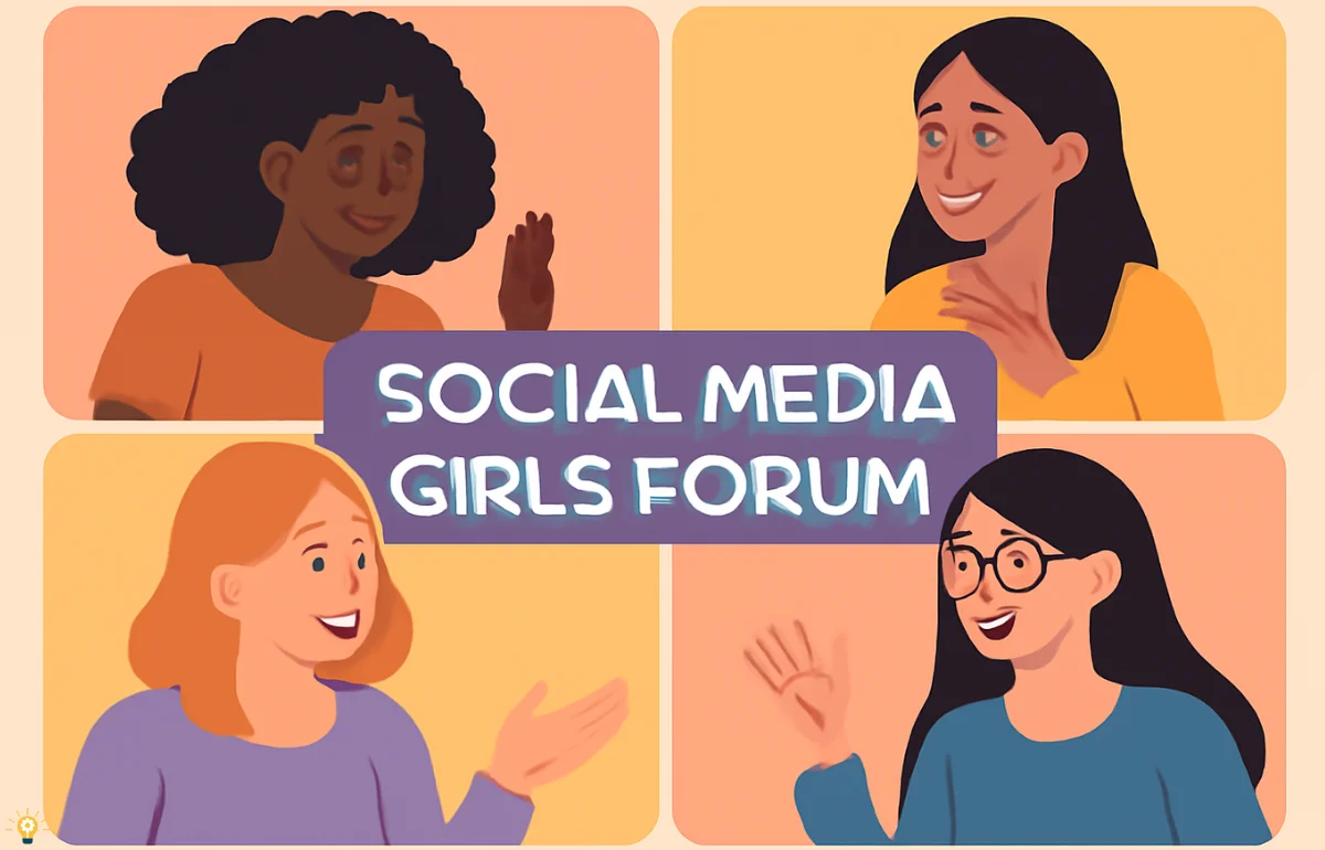 Social Media Girls Forum: Diverse women engaged in meaningful conversation, representing the supportive, empowering nature of online communities for women.