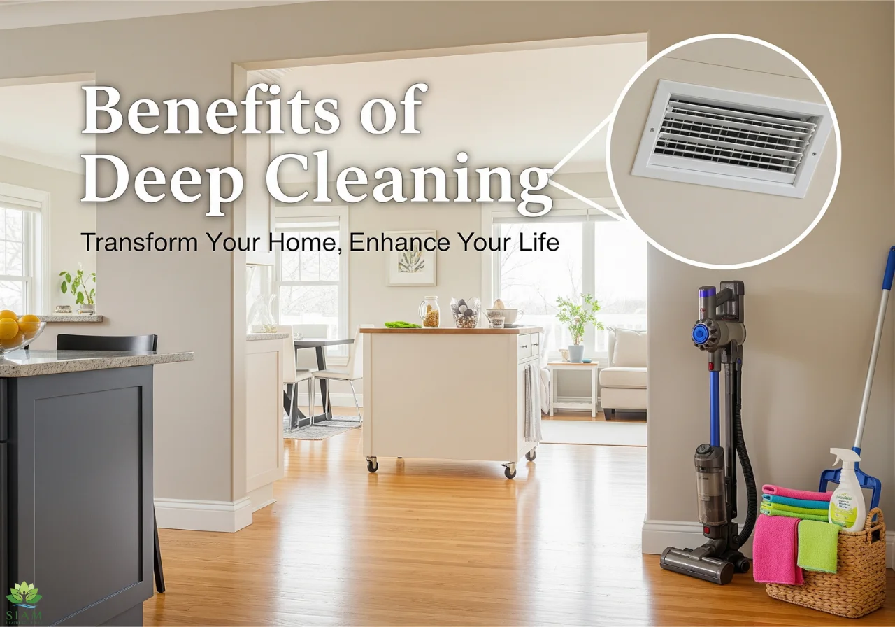 Benefits of Deep Cleaning: A spotless, healthy home with shining surfaces and organized furniture.