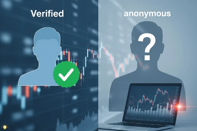 Financial charts with anonymous analyst silhouette highlighting transparency issues on 5starsstocks.com