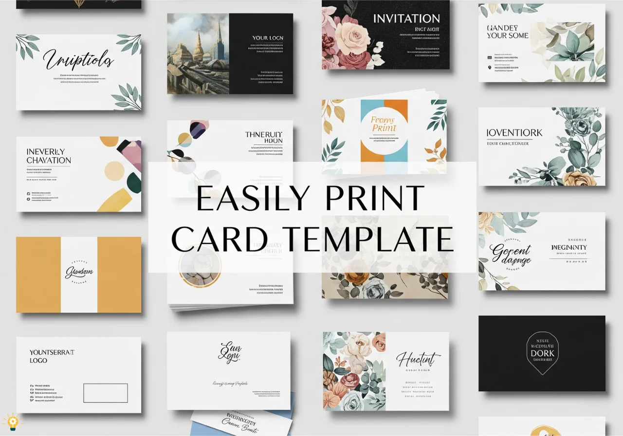Easily Print Card Template - Design customizable business, invitation, and greeting cards quickly with professional results.