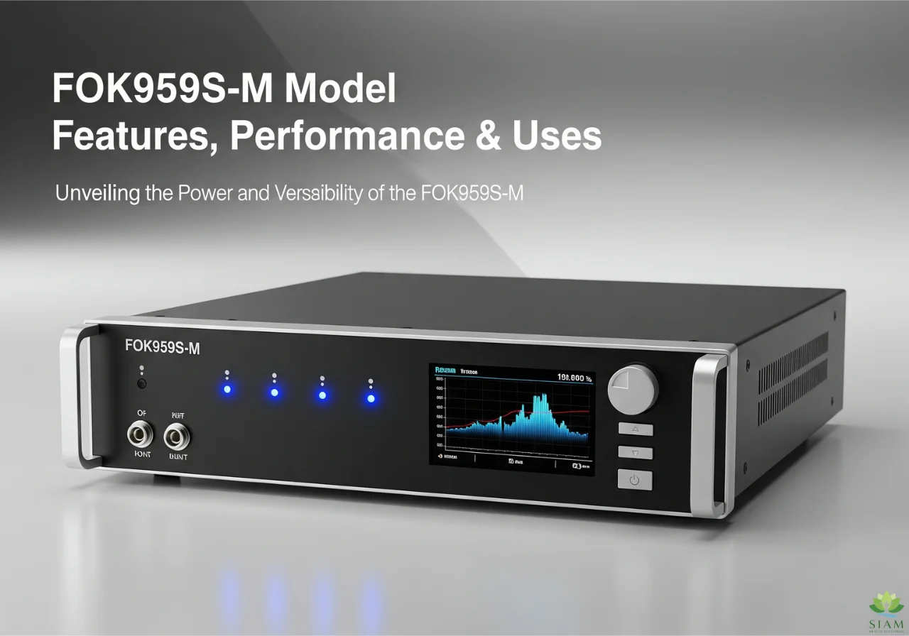 FOK959S-M Model showcasing its sleek design with a blue-backlit LCD screen, functional buttons, and a user-friendly interface, highlighting its advanced features and performance.