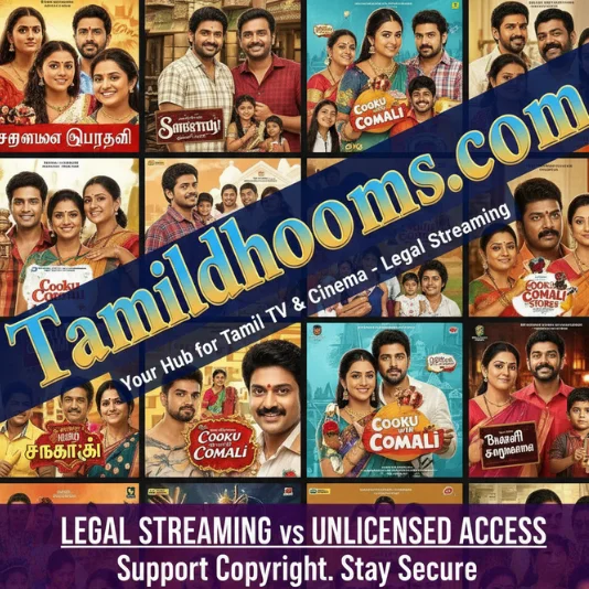 Tamildhooms.com - Official source for supporting copyright and legally streaming Tamil TV shows and movies securely.