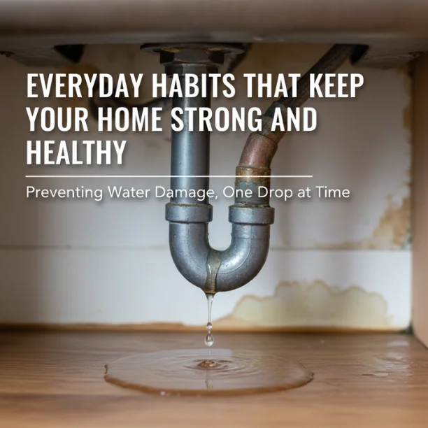 Essential maintenance habits to keep your home strong and healthy, featuring a clean, organized, and well-maintained kitchen area.